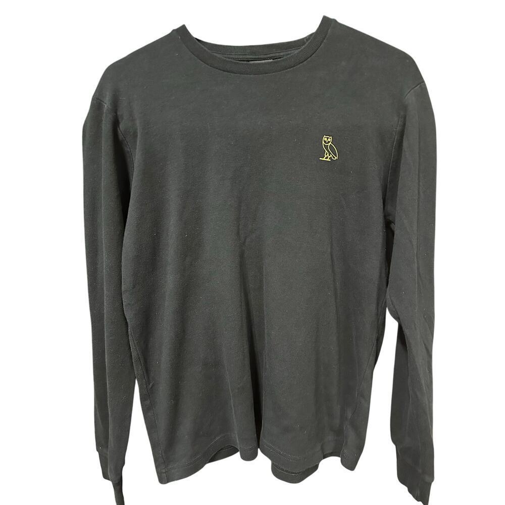 OVO Octobers Very Own Men’s Long Sleeve Shirt Black Gold Owl  M Hip Hop Drake
